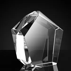 JY penjualan terbaik disesuaikan kristal kerajinan tropi plaques kaca 3D ukiran dengan kotak hadiah