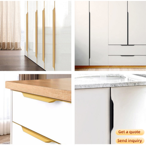 Poignées dissimulées en aluminium minimalistes modernes, multicolores, à montage arrière pour tiroirs, armoires et meubles - Product Image 2