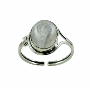 Conception impressionnante 925 Sterling Argent Arc-En-Lune Pierre Gemme Bague Bijoux Fournisseur Inde - Product Image 1