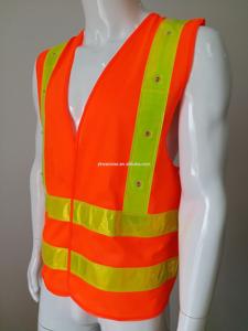 CITICITY High Visibility PVC Reflective Safety Vest ANSI Class 2 EN ISO 20471 Class 2 Red <b>Light</b> Flashing LED for Outdoor Running - Product Image 3