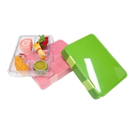 Boîte à lunch bento étanche à 6 compartiments, sans BPA, détachable, en Tritan, capacité de 880 ml, micro-ondable, contenants pour collations scolaires pour enfants