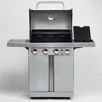 Barbecue au propane à 4 brûleurs, pliable, portable, réglable, chariot de barbecue extérieur, facile à assembler, acier laminé à froid moderne, revêtement en poudre