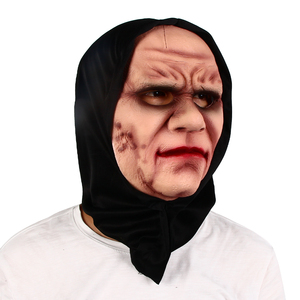 Masque Latex Réaliste Vieil Homme - Cheveux Blancs Et Barbe - Déguisement Effrayant Pour Halloween, Cosplay, Fêtes - 38.5x27x21.5 Cm