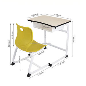 MDF Board Study <strong>Table</strong> and Chairs Set for Kids <strong>Height</strong> <strong>Adjustable</strong> Student Desk and Chair for Children Bedroom - Product Image 4