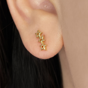 พร้อมส่ง ต่างหูดาวเล็กๆ ดีไซน์น่ารัก ชุบทอง 18K สำหรับผู้หญิง - Product Image 3
