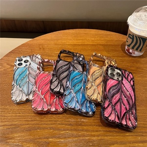 เคสโทรศัพท์มือถือลายใบไม้เคลือบเงาหรูหรา วัสดุ TPU สำหรับ iPhone 16 Pro Max และ iPhone 15 Pro Max รุ่น African Phones Cover - Product Image 2