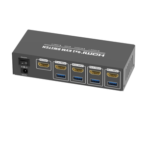 Bộ 4 cổng cho HDMI KVM chuyển đổi HD 8K kim loại 4 chiếc cho bàn phím và chuột chia sẻ âm thanh và video - Product Image 1