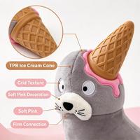 Jouet pour chien Sea Lion, jouet en forme de cornet de crème glacée en TPR, jouet interactif en peluche douce pour chiens