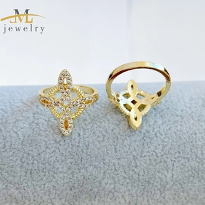 Accesorios de Moda JML Anillo Laminado en Oro de 14K <span class=keywords><strong>con</strong></span> Circonita Cúbica y Diamante Brillante <span class=keywords><strong>con</strong></span> Personalidad de Buena Suerte y <span class=keywords><strong>Brujería</strong></span> - Product Image 3