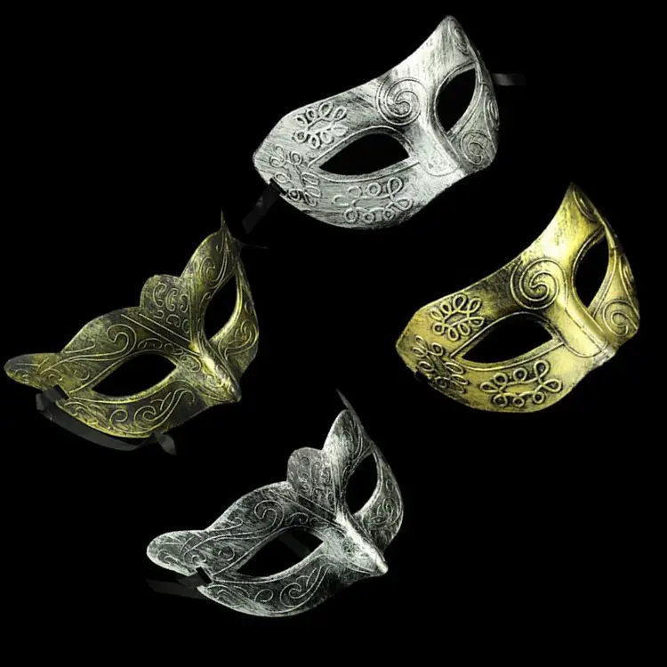 Ouro e Prata Homem Olho Máscara Máscaras De Festa Para Masquerade Halloween Trajes Venetian Máscara De Carnaval