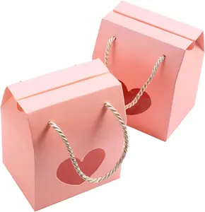 Caixa de presente papel rosa com janela amor perfeito para casamento aniversário presentes