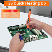 Potencia de 10 Vatios, Pantalla Digital, Temperatura Ajustable 300 ℃ /572 ℉ ~450 ℃ /842 ℉   Mini Kit de Herramientas de Soldadura Electrónica Inalámbrica USB