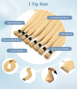Produit phare : Cheveux vierges russes bruts Remy, blonds, lisses, à cuticules entièrement alignées, avec emballage gratuit, application facile et invisible, pointes I et K - Product Image 6