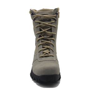 Bottes de désert en daim noir et gris en cuir de vachette DFS9 de haute qualité, personnalisées OEM, à lacets, montantes, anti-perforation et résistantes à l'huile - Product Image 4