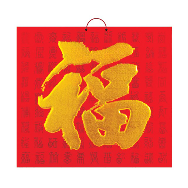 Standard Size 375*340 MM Chinese Traditional Wall Calendar With Customized Advertising Gold Foil Printing Informarion
