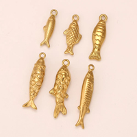 Charmes en acier inoxydable en forme de poisson marin, hypoallergéniques, grands pendentifs en forme de poisson 3D pour collier, bracelet, fabrication de bijoux