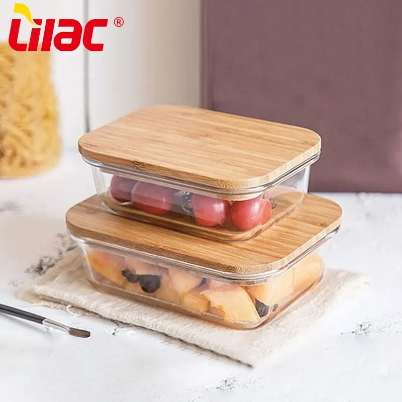 Lilac kitchen airtight food storage set meal prep glass lunch box storage container for food storage