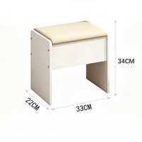 Table de maquillage LED nordique avec miroir et tabouret rembourré, armoire de rangement multifonction, coiffeuse compacte pour chambres à coucher