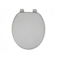 Bois peint en blanc de haute qualité MDF moule siège de toilette ovale couvercle de toilette avec charnières en plastique moderne pour le marché européen