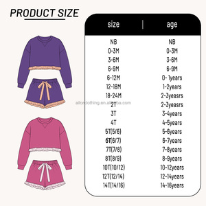 Conjunto de Sudadera de Dos Piezas Personalizado para Niños, Top de Cuello Redondo, Pantalones Cortos con Cordón, Ropa Casual, Proveedor de Fábrica - Product Image 5