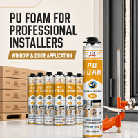 Mousse PU à faible expansion pour l'isolation et le calfeutrage des fenêtres, des cadres de porte en aluminium et du PVC, pour la construction et le remplissage