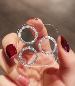 ฟิล์มกระจกเลนส์กล้องป้องกันหน้าจอสำหรับ iPhone 14 Pro Max เลนส์กลิตเตอร์ฝาครอบเต็มกระจกอลูมิเนียมสูง - Product Image 5