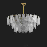 Lustre décoratif pour bar, hôtel, maison, lampe suspendue, lustre en verre en forme de nuage à plusieurs niveaux et lampe de plafond