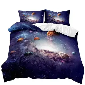 3D digital printed starry sky bedsheet set for customized fabric and size wholesale bedding set