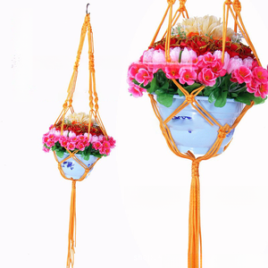 Décoration d'intérieur bohème, <span class=keywords><strong>pot</strong></span> <span class=keywords><strong>suspendu</strong></span> pour plantes en <span class=keywords><strong>corde</strong></span> de nylon fait à la main, intérieur/extérieur, vintage, macramé <span class=keywords><strong>suspendu</strong></span> fait à la main - Product Image 6