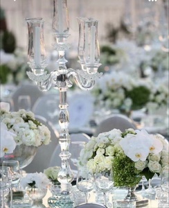 Lussuoso <span class=keywords><strong>Candelabro</strong></span> in Cristallo Alto e Trasparente per Decorazioni Matrimoniali - Product Image 4