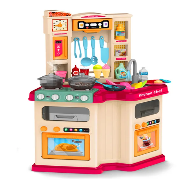 KY Cooking Play Set Children Environmental Colorful Big ECO Plastic Kitchen Play For Girls Gift