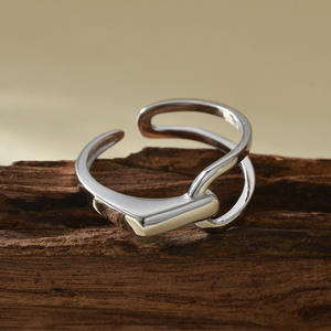 14k镀金可调整普通戒指精致简约925纯银十字戒指女性承诺珠宝 - Product Image 6