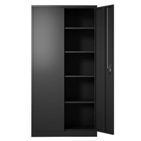 Meuble de classement en acier à 2 portes, noir et durable Armoire de rangement en métal pour bureau Armoire de rangement en acier