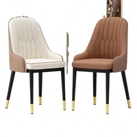 Fauteuil de salle à manger moderne en bois GEDO 2026, best-seller, avec dossier en éponge orange vif, pour mobilier de salle à manger