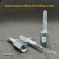Self-Tapping Screws M8 for Colored Steel Tiles Metal Sheet Roof Suspension Hardened Carbon Steel Dovetail Design Galvanized Blue