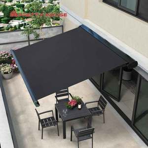 Auvents rétractables à cassette complète motorisés à commande à distance, résistants, imperméables pour balcon et <span class=keywords><strong>jardin</strong></span>, en alliage d'aluminium et PVC - Product Image 5