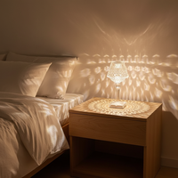 Lampe de bureau en acrylique LED, lampe de table en cristal, prisme transparent créatif, veilleuse à commande tactile pour chambre à coucher, restaurant