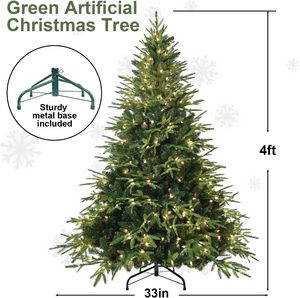 Luxury 6FT Standing Durable Fire Resistant Pine Artificial Smart Christmas <b>Tree</b> with LED <b>Lights</b> PE Decor - Product Image 3
