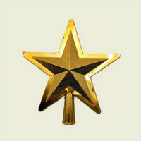 En stock: Adornos de estrella para la punta del árbol de Navidad, transfronterizos, dorados, plateados, rojos, electrochapados, pentagramas huecos, modernos y minimalistas.