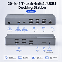 Station d'accueil Thunderbolt 4 20-en-1, 40 Gbps, 90 W PD, triple HDMI/DP 4K+60Hz, Ethernet 2,5 G