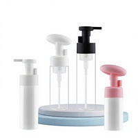 Bouteille en PET transparente blanche de 100 ml, 150 ml, 200 ml avec pompe à mousse rose, bouteille de nettoyant, emballage de bouteilles cosmétiques en plastique moussant