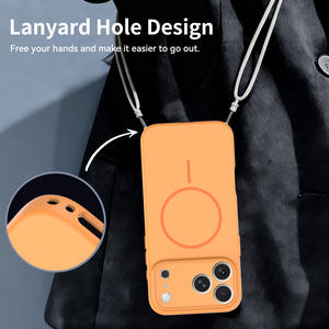 Coque de téléphone magnétique mate antichoc de luxe effet peau pour <span class=keywords><strong>iPhone</strong></span> 17 Pro Max, compatible <span class=keywords><strong>iPhone</strong></span> 14, 15, 16 - Product Image 4