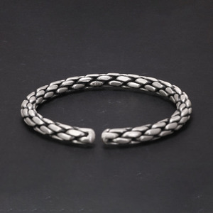 Bijoux Viking en argent Sterling 925, Bracelet tressé pour hommes et femmes, boutons de manchette tricotés Vintage, Style Punk Rock, Bracelet tissé à la main