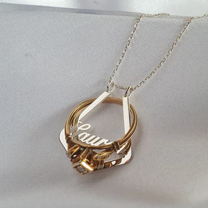 Colar Suporte QIUHAN para Anel de Aço Inoxidável, Pingente Guardião de Anéis, Evita Perda de Joias, Presente Personalizado com Nome, Colar com Anel de Amarrar - Product Image 4