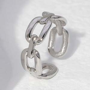 Anillos de Acero Inoxidable con Diseño de Cadena Chapada en Oro de 18K, Estilo Punk, de Buena Calidad, para Hombre - Product Image 2