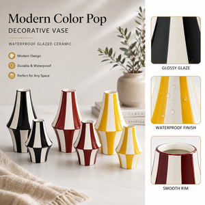 <span class=keywords><strong>Vaso</strong></span> in Ceramica Colorata Stile Arte Moderna, Decorazione Estetica per Casa, Soggiorno, Sala da Pranzo, Accessori per Tavolo e Scrivania - Product Image 3