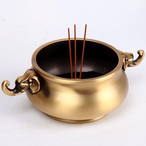 Quemador de Incienso de Cobre Puro, Quemador de Incienso con Forma de Elefante Orientado hacia Arriba, Quemador de Incienso para Uso Doméstico, Uso en Interiores - Product Image 1
