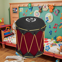 MBAT Tambour indien à main Instrument de percussion pour enfants Double face Caoutchouc Fait à la main 19*16*16cm