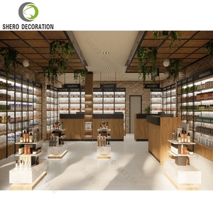Modern Cosmetic Shops Interior Design Custom Wood Skincare <b>Makeup</b> Counter Display Cosmetic Showcase For Shop Decoration Ideas - Product Image 6