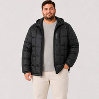 Chaqueta Acolchada de Plumón para Hombre, con Capucha, Cierre Completo, Bolsillos con Cordones, para Invierno, Tallas Grandes y Extra Grandes, 6XL 7XL